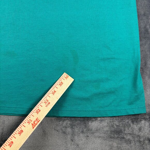 Vintage Gopher Sport‎ Polo Shirt XL USA Made Cat Floral Graphic Teal 90s - Picture 2 of 11